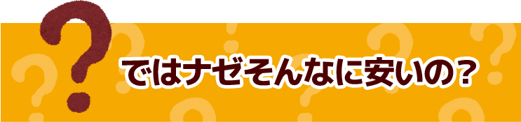 ではナゼそんなに安いの？