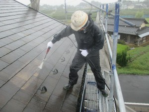 美濃加茂市　薄型スレート瓦　屋根　高圧洗浄