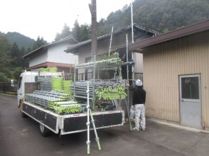 山県市　足場組立！