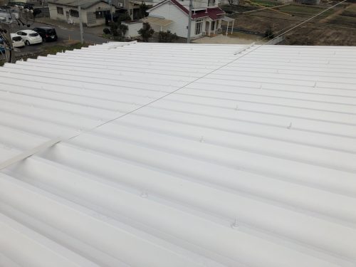 岐阜県可児市川合　工場折板屋根塗装　アステックペイント無機塗料使用