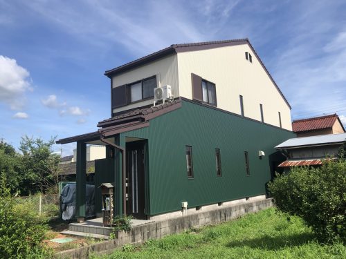 岐阜県関市東町　外壁ガルバリウム鋼板カバー工法　屋根塗装工事