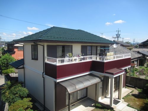 岐阜県加茂郡坂祝町酒倉　トヨタホームの家　外壁板金カバー・外壁塗装・樋交換工事