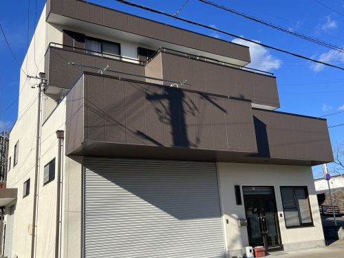 岐阜県美濃市泉町　ALC外壁塗り替え　低汚染シリコン塗料使用