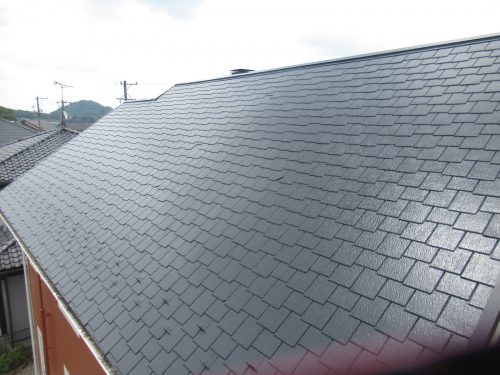 岐阜県関市小瀬　コロニアル屋根塗装　無機系塗料使用