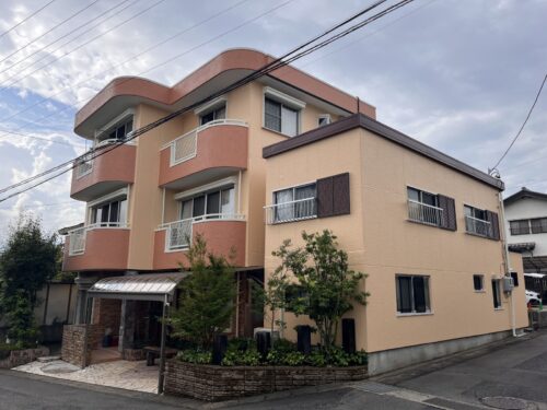 岐阜県関市安桜台　3階建て店舗併用住宅　ALC外壁塗装　