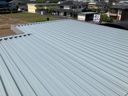 岐阜県関市　鋼板屋根塗装　遮熱塗料を塗装しました