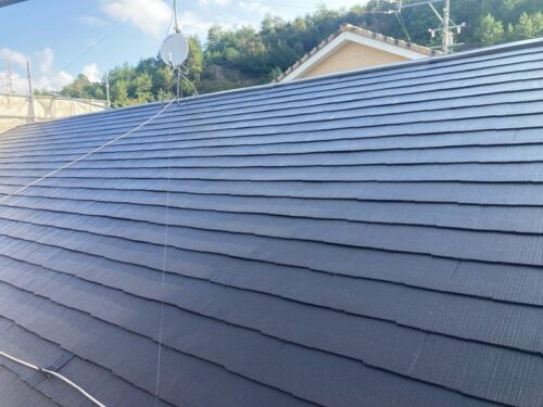 岐阜県関市　薄型スレート屋根塗装　エスケー化研・無機塗料使用