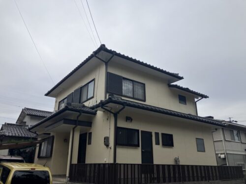 岐阜県関市　モルタル壁　塗装工事　超低汚染塗料使用