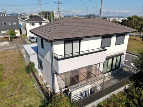 関市のダイワハウス住宅のモニエル瓦屋根を超低汚染リファインJYで塗装しました