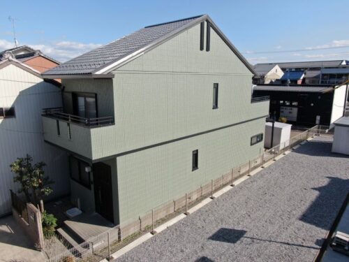 セキスイハイムの住宅をさわやかなグリーンで塗り替え！