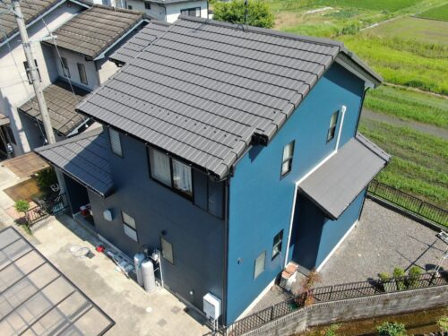 美濃市外壁塗装マウンテンブルーの施工事例