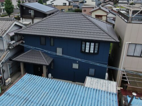 【関市】シリコン塗料でブルーが引き立つ外壁塗装