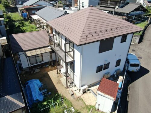 関市のモルタル外壁塗装！シリコンでツヤ長持ち